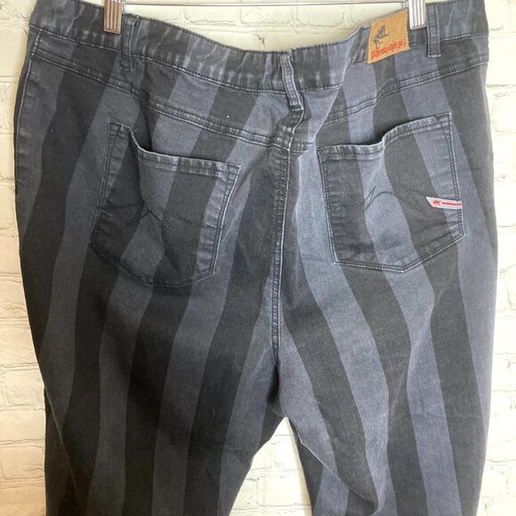Parasuco black and blue/grey striped ankle jeans - Picture 5 of 5